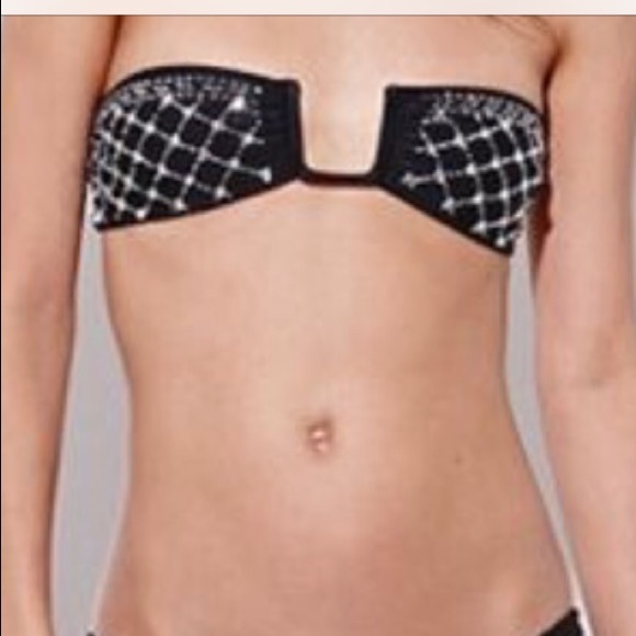 NWT BeachRiot jeweled strapless bandeau bikini top - Picture 3 of 6